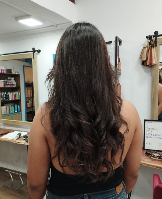 Melena con extensiones para un largo natural